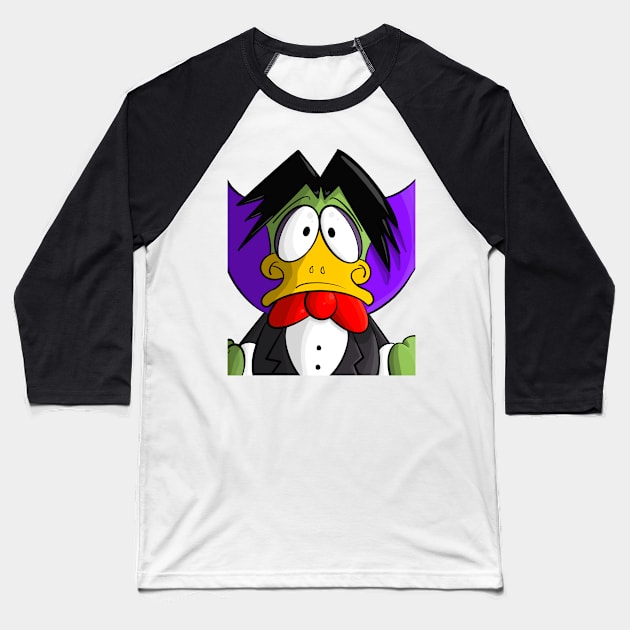 Count Duckula Baseball T-Shirt by JeremyBrownArt 